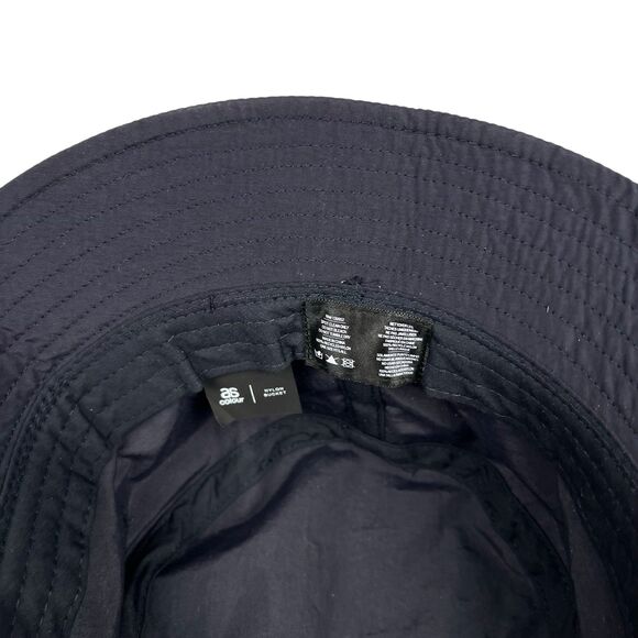 Birdwell WORDMARK NYLON Bucket Hat Embroidered Logo Navy Blue California Cap - Picture 7 of 9